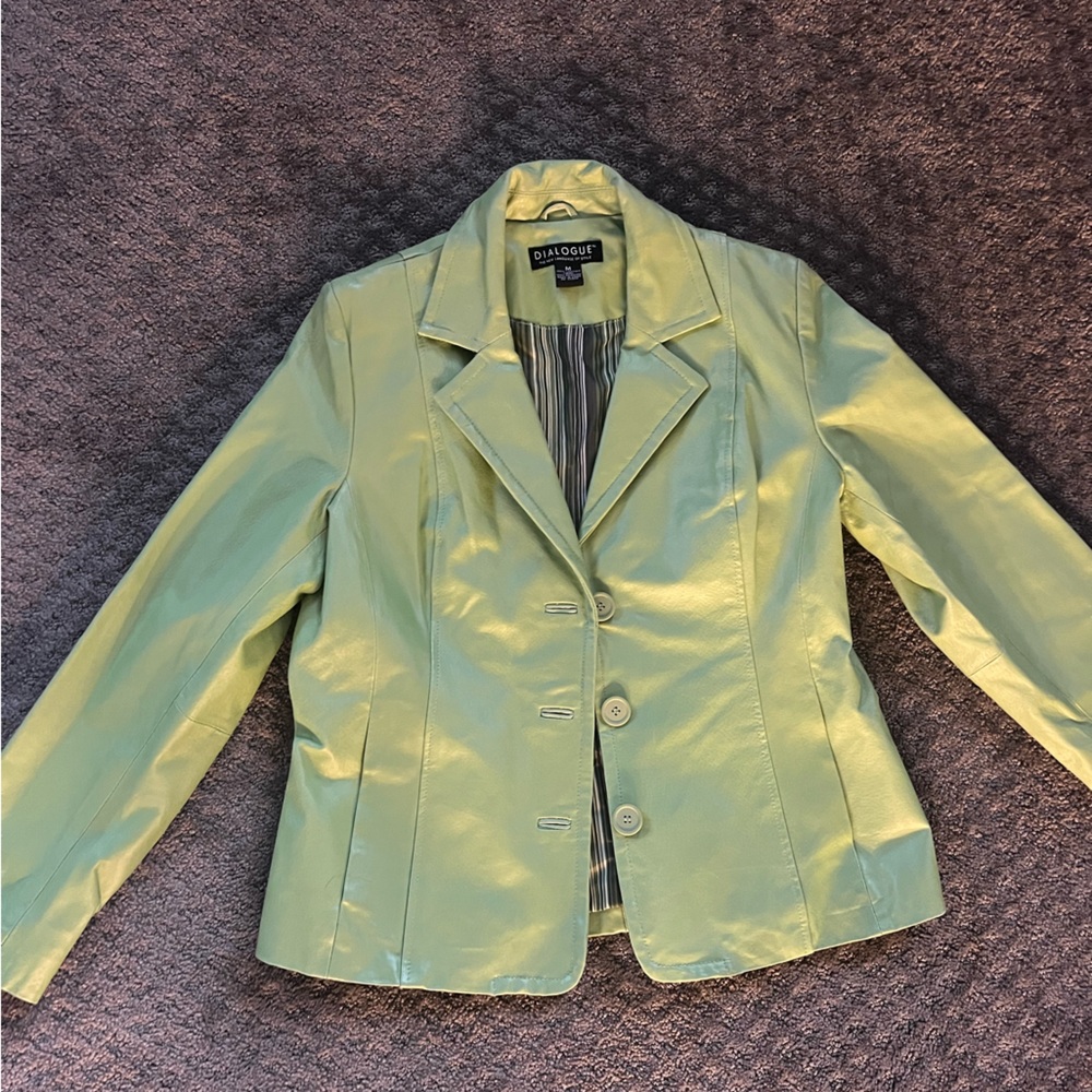 Green leather jacket